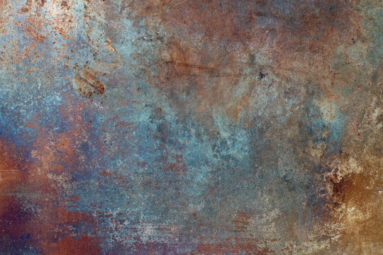 Rusty surface of old dirty iron plate © siloto
