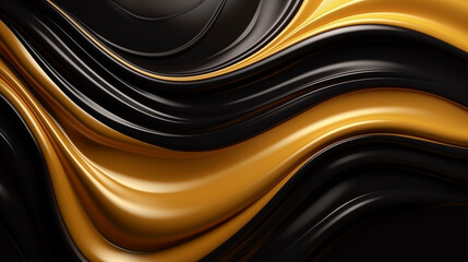 Abstract luxury gold and black fluid background.