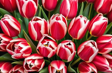 Obraz premium Happy Mother's Day, International Women's Day, Birthday, Valentine's Day. Bunch of tulip flowers as present