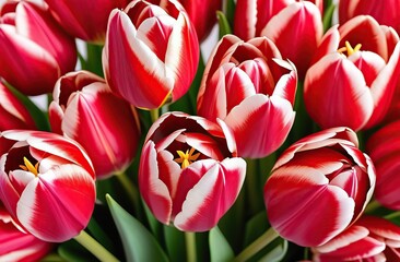 Obraz premium Happy Mother's Day, International Women's Day, Birthday, Valentine's Day. Bunch of tulip flowers as present