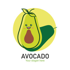 Avocado logo design simple concept Premium Vector