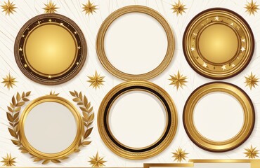 Collection of Ornate Golden Frames with Star
