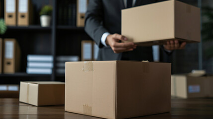 Business with shipments: cardboard shipping boxes.