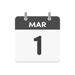 3月1日･MAR 1st の日めくりカレンダーのアイコン - 3/1の行事や月初のイメージ素材