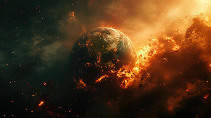 Planet Engulfed in Flames