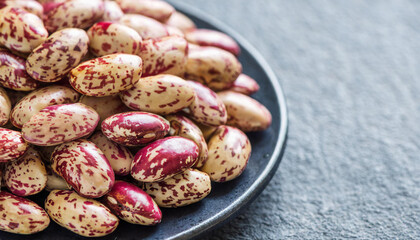 Obraz premium Borlotti beans, copyspace on a side