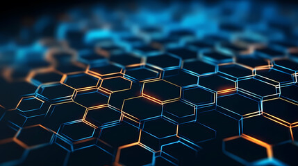 Fototapeta premium Abstract background with hexagonal network