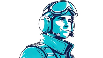 Pilot icon flat design style, isolated on background. illustration. Avatars pilot.