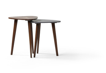 coffee table isolated white background . wooden