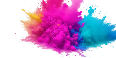 Bright colorful watercolor splash splatter stain brush strokes on white background. Modern vibrant aquarelle spot. Rainbow trendy isolated design on white. Element. Vector watercolor illustration.