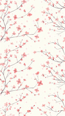 Fototapeta premium Cherry blossom isolated on white. AI generated art illustration.