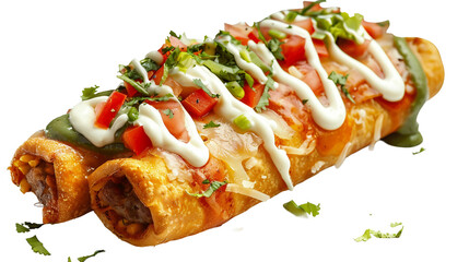 Isolated Chimichanga on white background, PNG Format