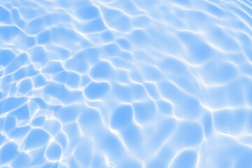 Abstract transparent water shadow surface texture natural ripple on blue background