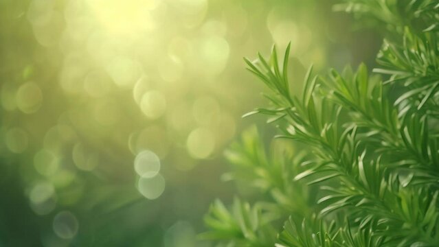 green plant with blur background. 4k video animation