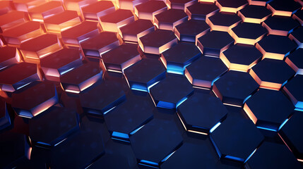Fototapeta premium Abstract background with hexagonal network