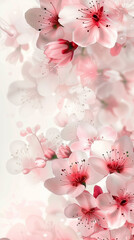  Cherry blossom isolated on white. AI generated art illustration.