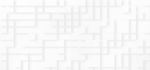 abstract white backdrop with grey squares, Digital gray and white 3d geometric background with squares or block pattern, Geometric abstract white scaled cube boxes block background.	