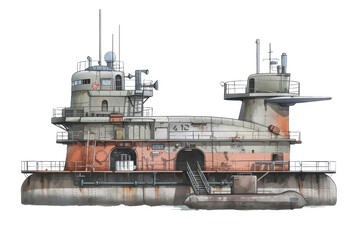 Submarine isolated on transparent background