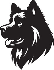 Dog head silhouette vector artwork