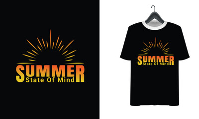 Summer beach and sunset Vector graphic for t shirt design