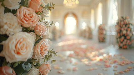Romantic garden ceremony adorned with blossoms, exchanging eternal promises.