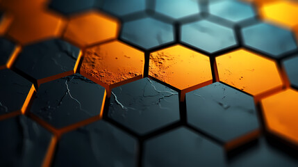 Hexagon geometry, hexagon print texture background banner panorama