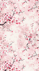Fototapeta premium Cherry blossom isolated on white. AI generated art illustration.