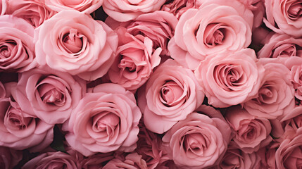 Close-up of pink roses background.