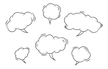 Set talk bubbles speech vector. Blank empty bubble icon design elements. Chat on line symbol template. Collection dialogue balloon stickers silhouette. 