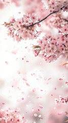Obraz na płótnie Canvas Cherry blossom isolated on white. AI generated art illustration.