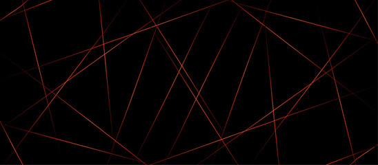 Abstract red and gold lines on black background. Luxury black background paper cut style with black and gold line. triangles background modern design. Vector illustration.	