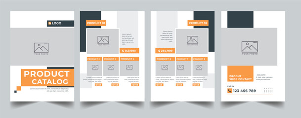 Product catalog design template with  cover page layout