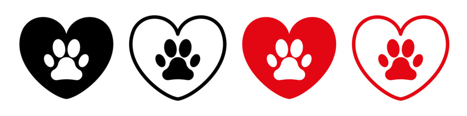 Heart with animal paw print icon © eMIL'