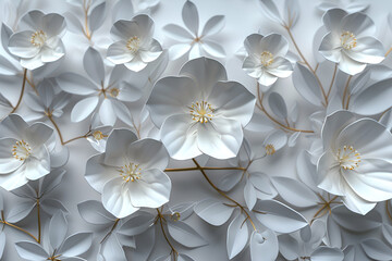 3d mural flower and wallpaper background.