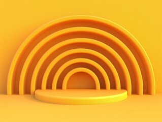 yellow 3d modern and minimal arch and podium display