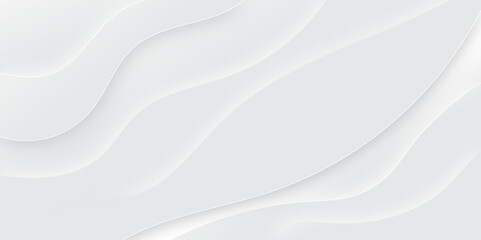 Abstract white and light gray wave modern soft luxury texture with smooth and clean vector subtle background illustration.	