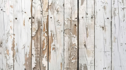 Texture of a wooden surface with peeling white paint

