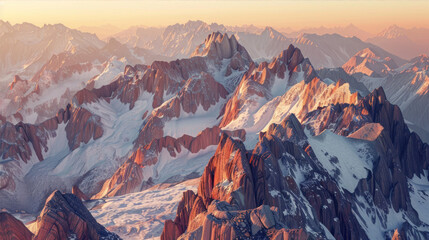 Fototapeta premium Mountain landscape at sunset 
