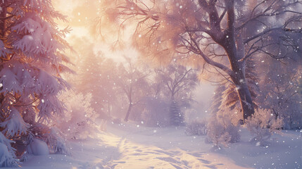 Background with winter forest
