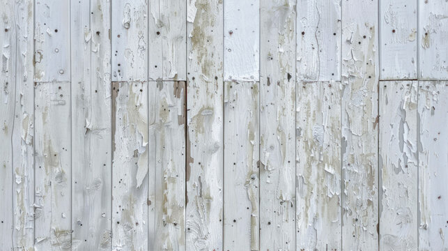 Texture of a wooden surface with peeling white paint
