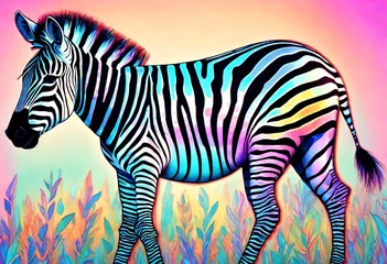 Crédence de cuisine en verre imprimé Zèbre zebras in the wild
