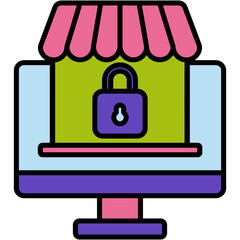 Fototapeta premium Secure Shopping Illustration