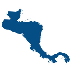 Central America country Map. Map of Central America in blue color.