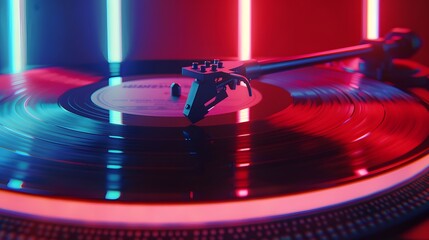 Vinyl record spinning on DJ turntable