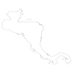 Central America country Map. Map of Central America in white color.