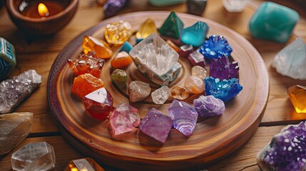 Minerals, Crystals, Semi precious Gemstones, Magic still life for Crystal Energy Healing, Esoteric ritual, Witchcraft, Spiritual practice, Meditation, reiki - 745939851