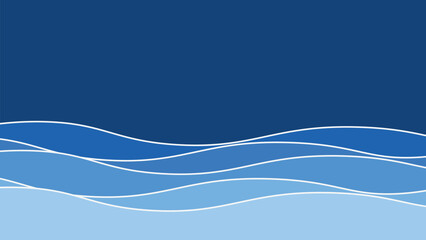 Blue ocean wave background wallpaper vector image. Illustration of graphic wave design for backdrop or presentation