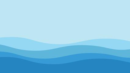 Blue ocean wave background wallpaper vector image. Illustration of graphic wave design for backdrop or presentation
