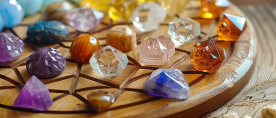 Minerals, Crystals, Semi precious Gemstones, Magic still life for Crystal Energy Healing, Esoteric ritual, Witchcraft, Spiritual practice, Meditation, reiki - 745940421