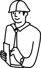 Character smiling man different age and ethnicity. Young and aged, diverse. Vector outline illustration, linear, thin line, hand drawn sketch, doodle 